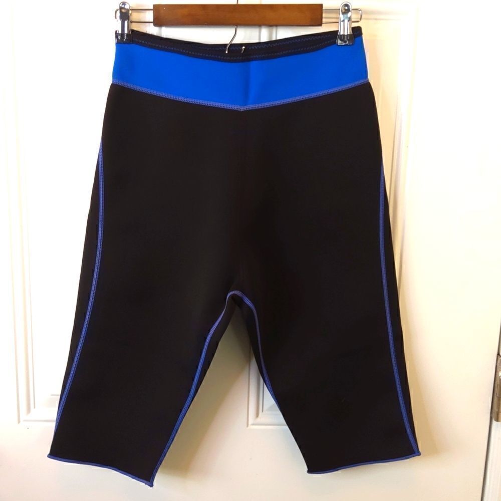 Sisyama blue, purple and black neoprene sauna slimming weight loss pants
